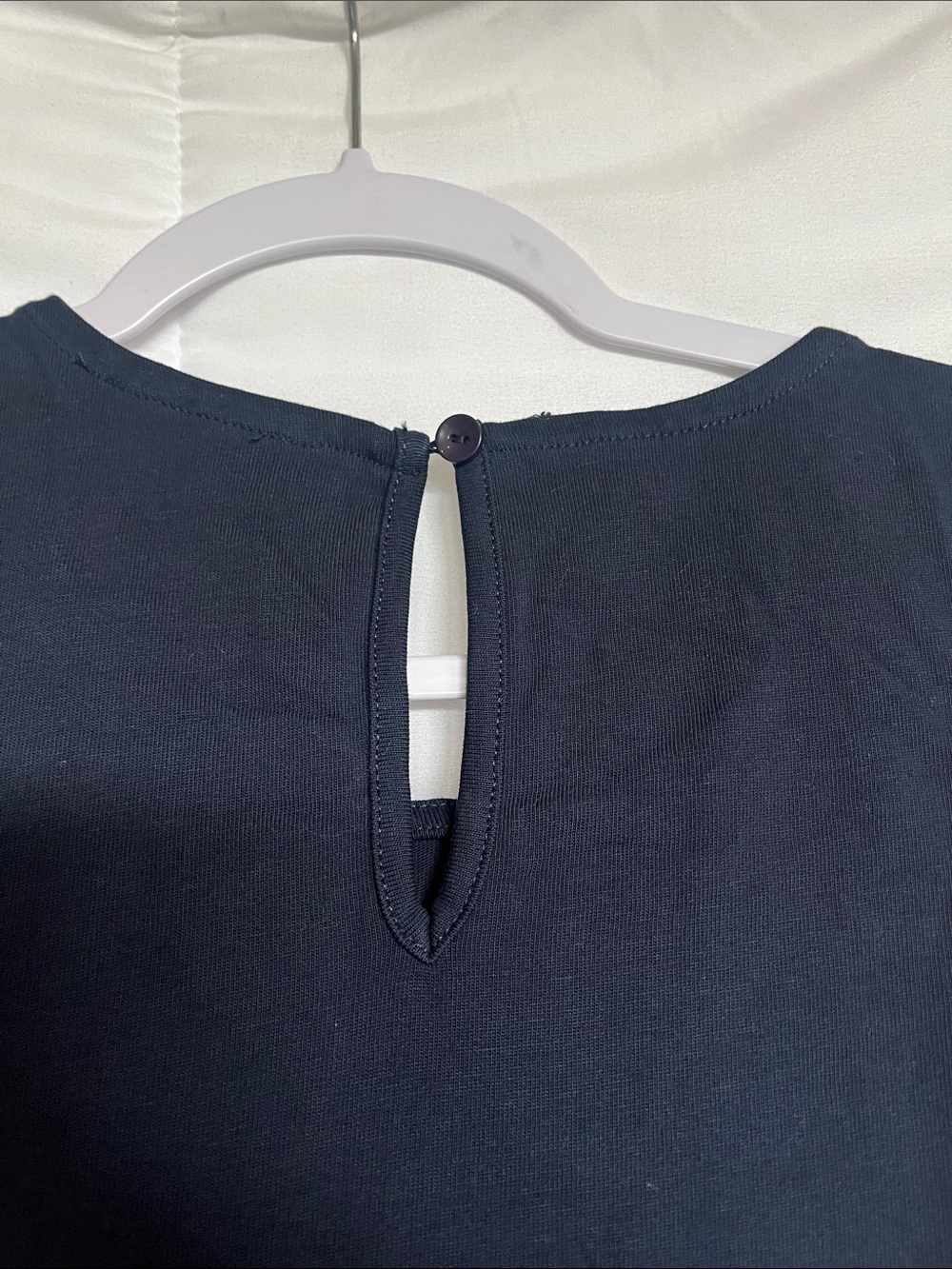 NWT Maeve Anthropologie Sleeveless Flounce Dress Navy Mixed Media Fabrics XL - Picture 5 of 8